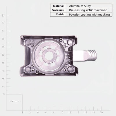 Casement de coulée sous pression en argent avec une surface de revêtement en poudre et durable pour les produits électroniques