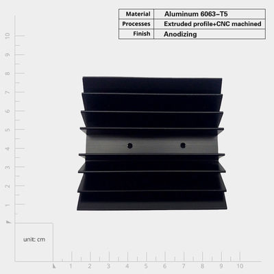 Disque à chaleur à extrusion en aluminium de la série 6000, radiateur en aluminium anodisant noir