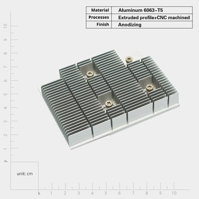 Disques à chaleur d'extrusion d'aluminium anodisé élégant personnalisé avec résistance à la corrosion à vis