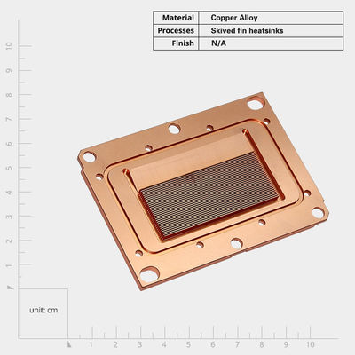 Densité élevée de cuivre Skiving Fin évier à chaleur liquide bloc de refroidissement CNC usinage CPU refroidisseur évier à chaleur